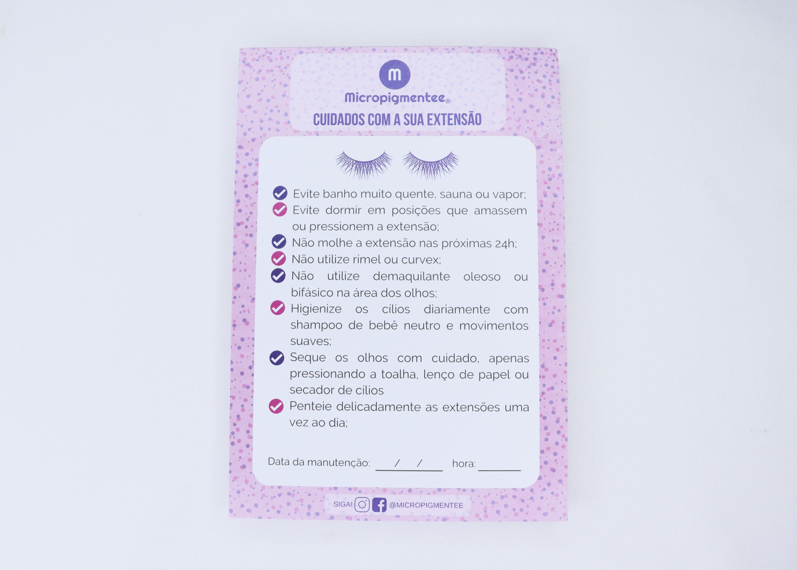 ficha-cuidados-extensão-rosa.micropigmentee Ficha de Cuidados para Cilios Rosa - Imagem 1