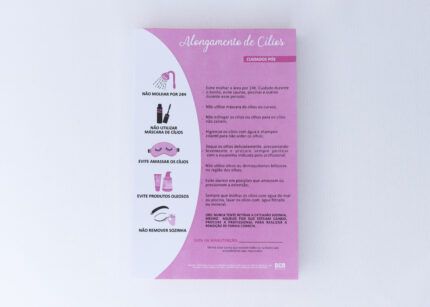Ficha de Alongamento  de Cilios Rosa