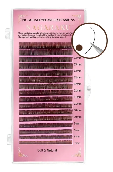 Cilios Nagaraku Mink Marrom 0,07 D Mix 7mm ao 15mm