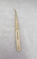 Pinça de Cilios Laganaku Dourada L-06 Ponta Semi Curva